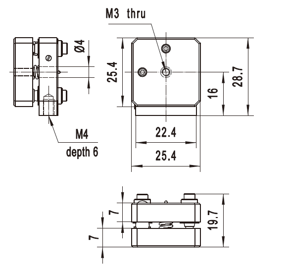 MM Series Small Industrial Kinematic Mount